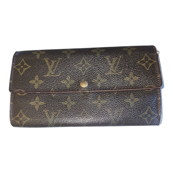 LV VINTAGE SARAH LEATHER WALLET LOUIS VUITTON BROWN MONOGRAM - Picture 2 of 16